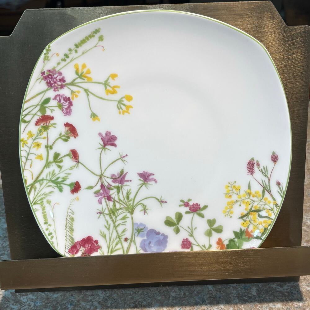Mikasa Floral Square Salad Plate Wildflower Garden Bone China New Without Tag - Picture 5 of 9